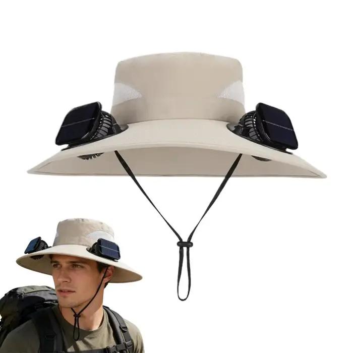Chapeau solaire pour hommes et femmes, chapeau de protection solaire à large bord avec deux ventilat