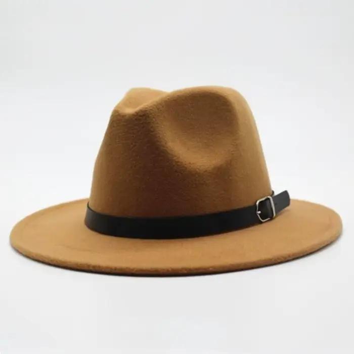 Chapeau Fedora britannique classique à large bord, pour occasions formelles, couleur unie, chapeaux