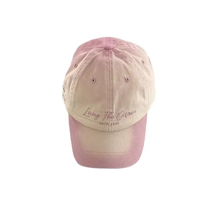 Casquette de baseball décontractée à large bord, style rétro américain, avec broderie de lettres, dé