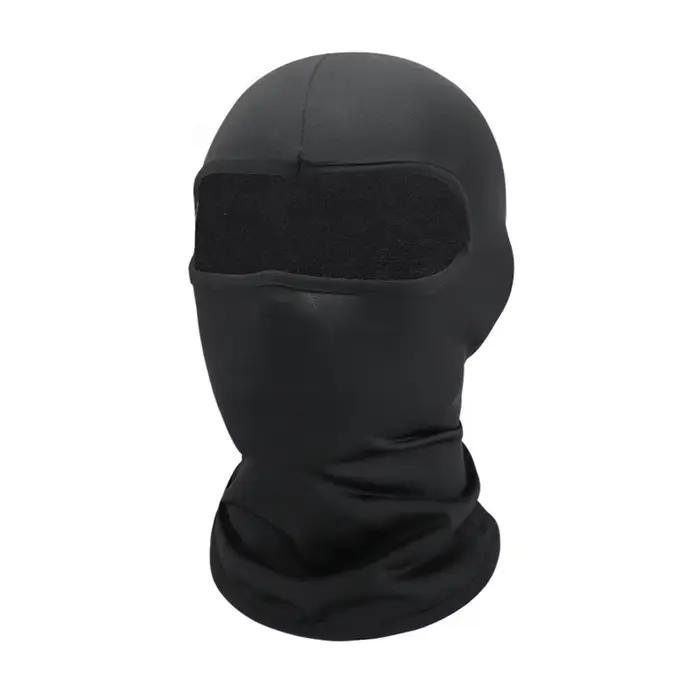 Capuche noire couvrant le visage sans bord pour hommes et femmes, masque de cosplay, casquette de mo