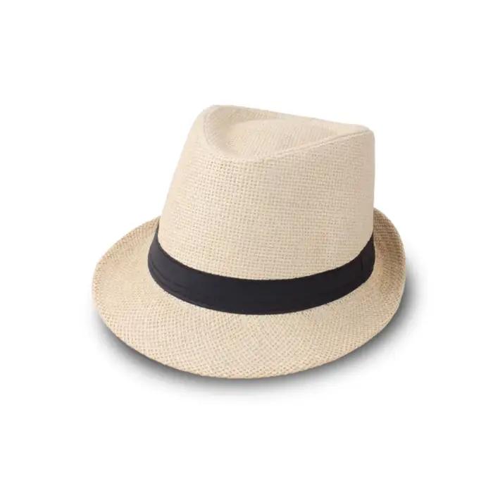 Cool Vintage hommes chapeau de paille à large bord Gentleman Cowboy Jazz casquette décontracté Prote
