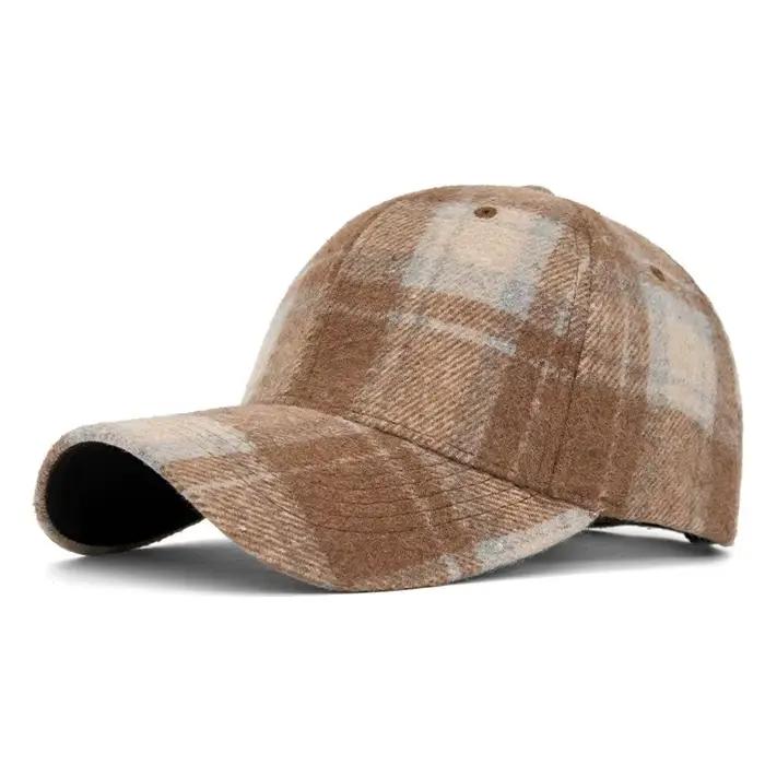 Chapeaux pour hommes et femmes, nouvelle casquette de Baseball classique à carreaux pour l'automne e