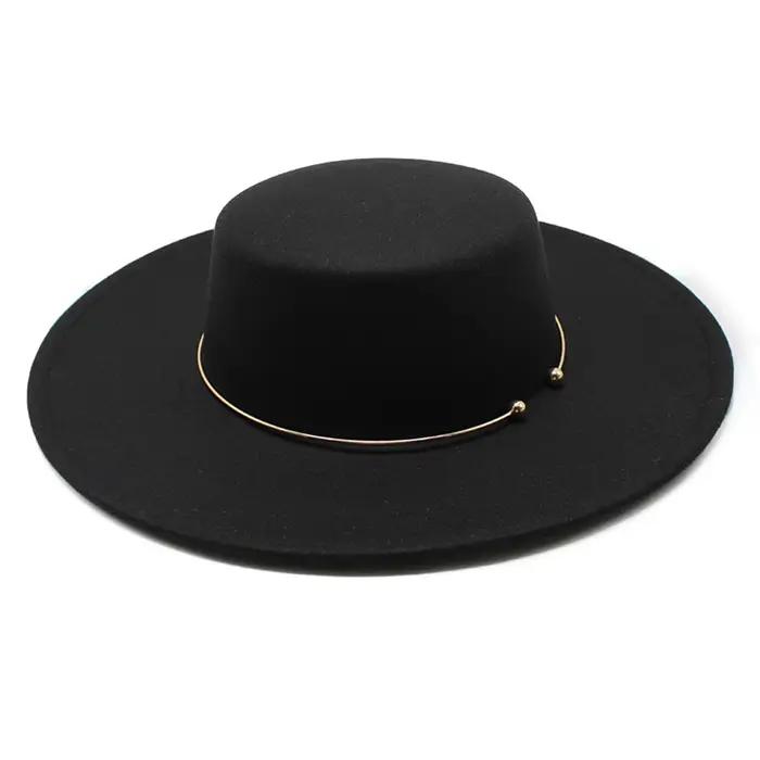 Chapeau haut de forme style français en feutre de laine massif, chapeau élégant pour robe de mariée,