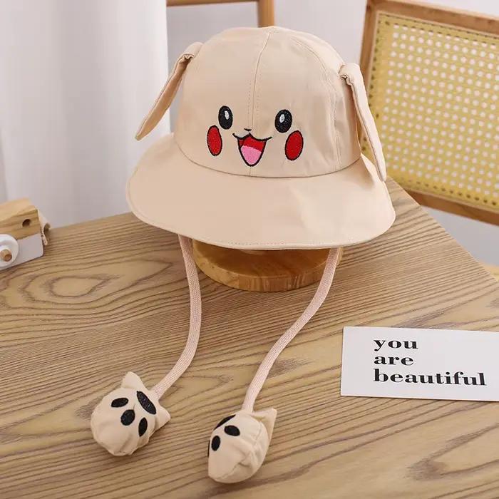 Chapeaux d'été en coton à larges bords pour enfants, casquettes seau pour vacances à la plage, garço