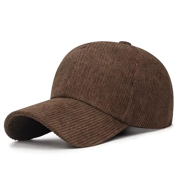 Casquette de baseball en velours côtelé – Snapback réglable, chapeau décontracté rayé polyvalent et
