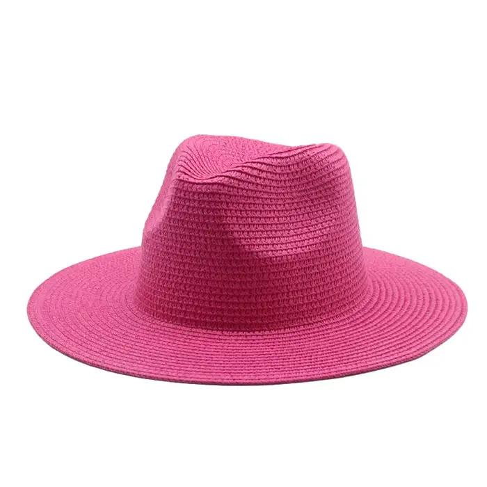 Chapeau de paille Panama à grand bord, pare-soleil pour hommes et femmes, pour Couples, plage, prote