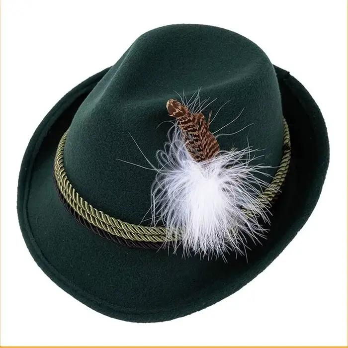 Chapeau de plumes pour hommes et femmes, chapeau de la fête de l'Oktoberfest bavaroise, habillage, c