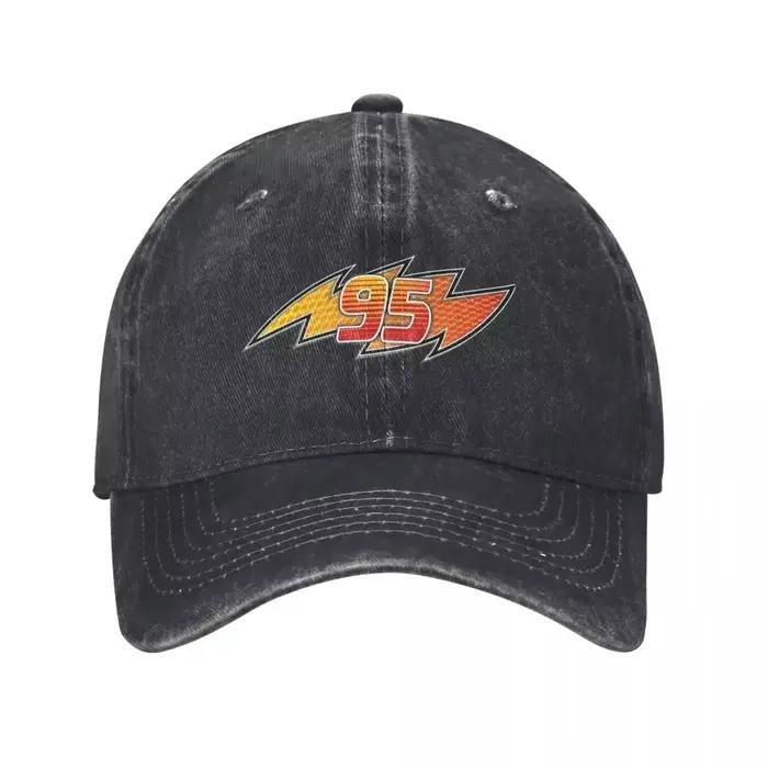 Casquette de baseball Cars Lightning McQueen I Am Speed en jean vieilli, numéro 95, style dessin ani