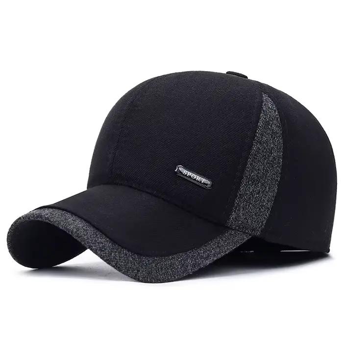 Casquette de baseball d'hiver épaisse et chaude pour hommes avec oreillettes, choix idéal pour les c