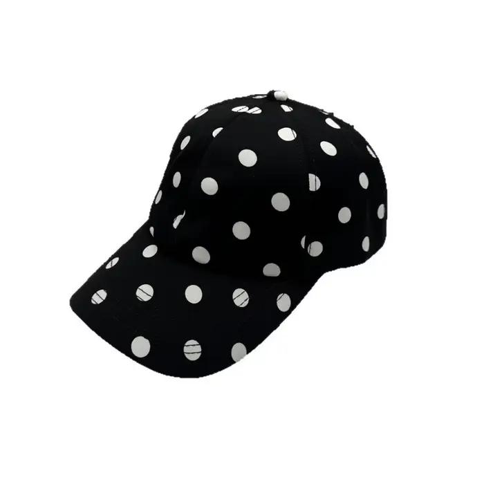 Casquette de baseball Harajuku à bord souple à pois, en polyester respirant, légère et polyvalente,