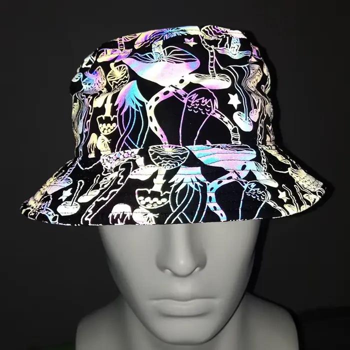 Chapeau de pêcheur réfléchissant coloré pour hommes et femmes, chapeau de soleil Hip-hop pour boîte
