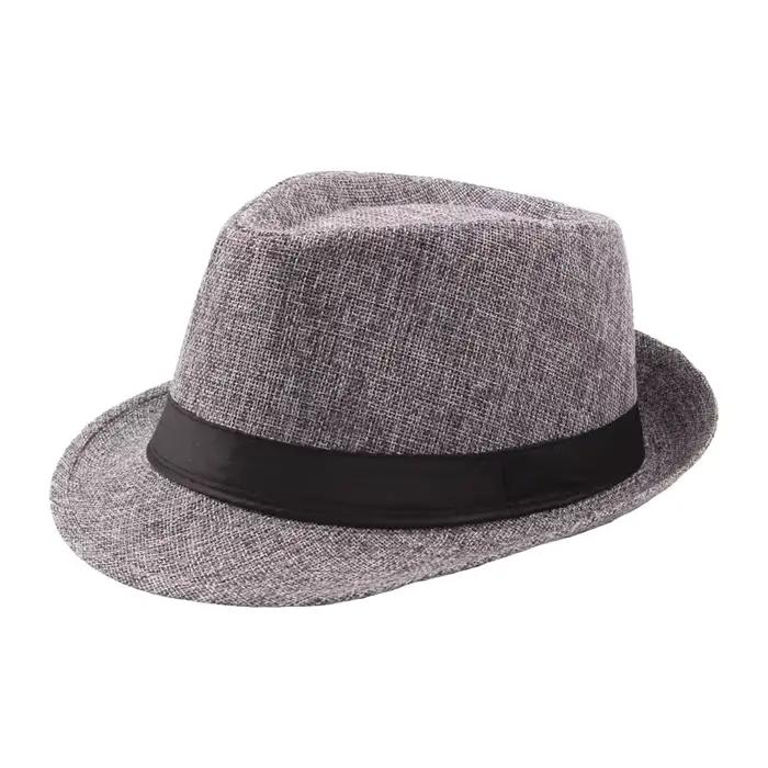 Chapeau d'hiver à ruban élastique, chapeau haut plat, chapeau de jazz, nœud à la mode, surface conca