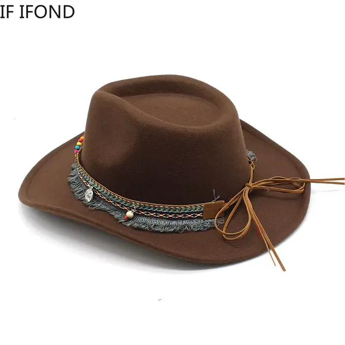 Chapeau Western Cowboy pour Homme et Femme, Casquette Monochromatique, Jazz Montana Sombrero Zones,