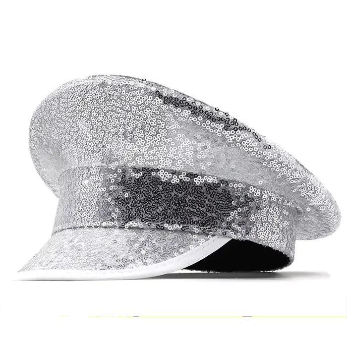 Chapeau militaire de mariée à paillettes pour femmes, chapeau de mariée de sergent, casquettes milit