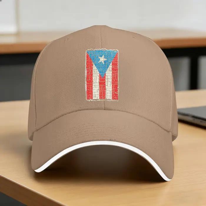 Casquette de baseball rétro avec drapeau de Porto Rico et villes et communes de Porto Rico, casquett