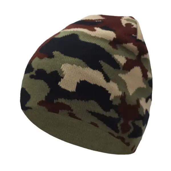 Camouflage tricoté chapeau hommes Beanie femmes chapeaux d'hiver pour hommes Bonnet tricot casquette