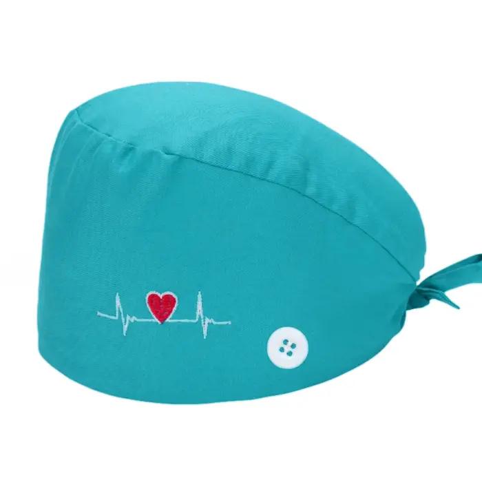 Casquette de gIslande de couleur unie avec bouton, casquettes chirurgicales de travail de toilettage