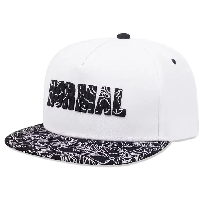 Chapeau à bord plat à motif brodé NORMAL tendance, chapeau Hip Hop pour hommes et femmes, pare-solei
