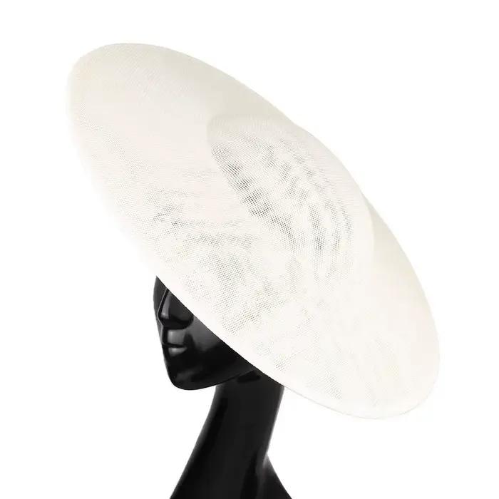 Chapeau rétro en maille couleur unie à large bord, grand fascinateur vintage, chapeau formel, coiffe