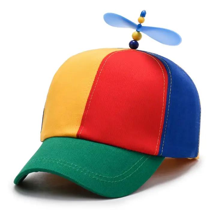 Casquette de baseball libellule en bambou arc-en-ciel, chapeau d'aventure d'hélice d'hélicoptère drô