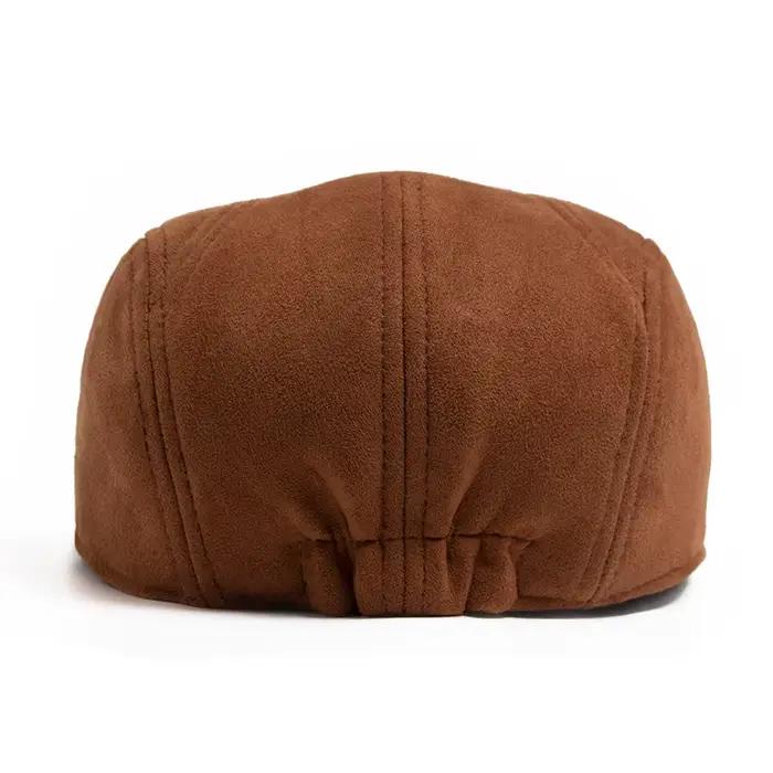 Béret en daim pour hommes et femmes, mode Vintage, chapeau de journal, casquette à visière plate déc