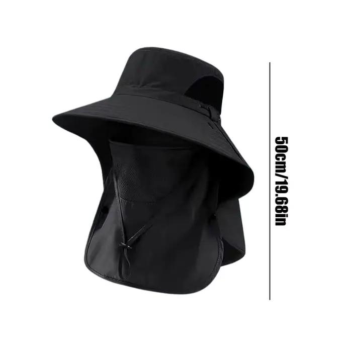 Chapeau de pêcheur pour homme, protection solaire, avec masque facial détachable et respirant, idéal