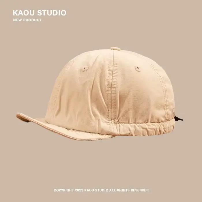 Casquette de baseball en coton à bord doux pour hommes et femmes, casquette à visière à bords courts