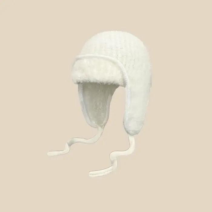 Chapeaux d'hiver en polaire épaisse pour dames, casquettes tricotées en laine à la mode avec protect