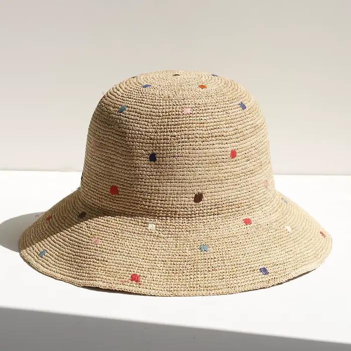 Nouveau Chapeau de Paille en Raphia 2026 pour Femme, Version Été, Grand Chapeau de Soleil à Larges B