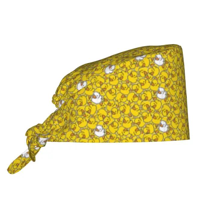 Casquette de travail médicale unisexe en caoutchouc jaune classique pour personnel médical, infirmie