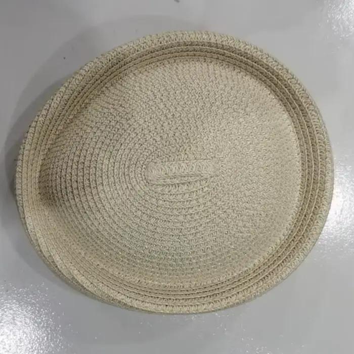 Béret uni tendance, style français décontracté, chapeau en paille tressée respirant, bonnet
