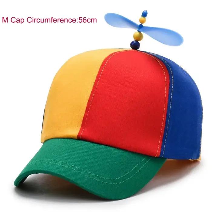Casquette de soleil en bambou libellule arc-en-ciel pour enfants, chapeau Snapback, conception d'hél