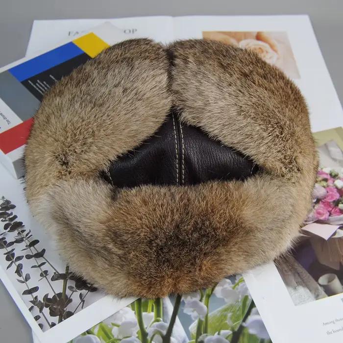 Nouvelle mode 2026 – Bonnet unisexe russe en véritable peau de mouton et fourrure de lapin, chaud, c