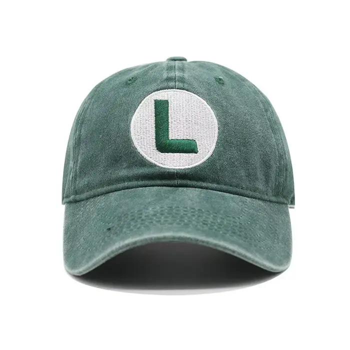 Casquette de Baseball en Coton Délavé Unisexe, avec Lettres Brodées, Ajustable, Décontracté, Streetw