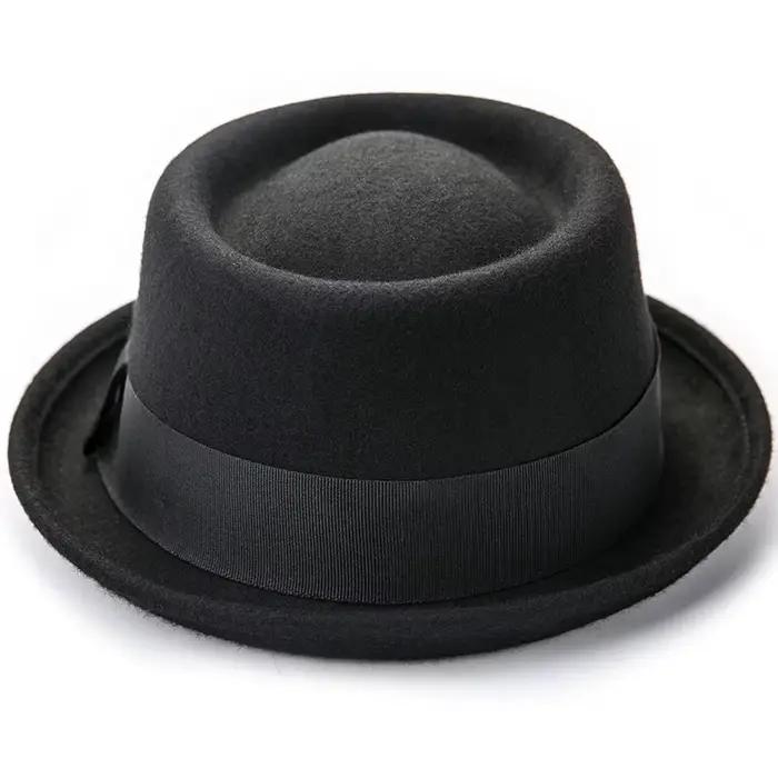 Chapeau melon en laine pour hommes et femmes, Fedora, adulte