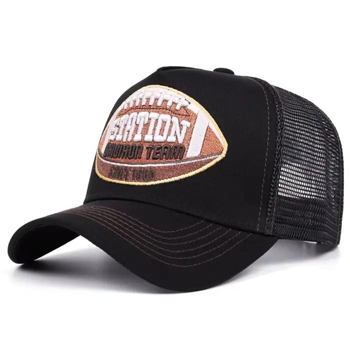 2025 nouveau filet chapeau STATION Rugby brodé camion chapeau hommes personnalisé rue Hip Hop chapea