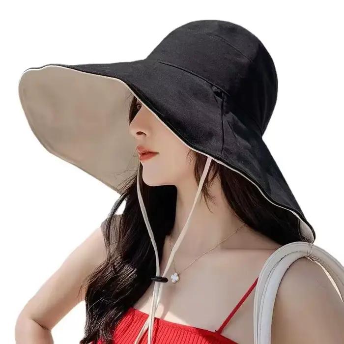 Chapeau à large bord double face, parfait pour l'été, la plage, les déplacements en plein air, les v