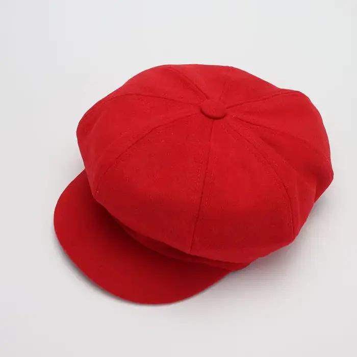 COKK – chapeau de peintre en laine pour homme et femme, casquette octogonale unie, décontractée, pou