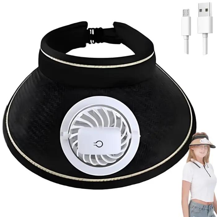 Chapeau pare-soleil avec ventilateur, chargeur solaire et USB, chapeau de Protection solaire, respir
