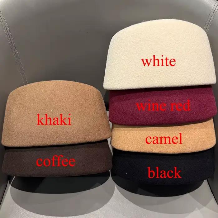 Chapeau classique en feutre 100% laine, style Panama, Fedora, Fascinator, pour femme, chaud pour l'h