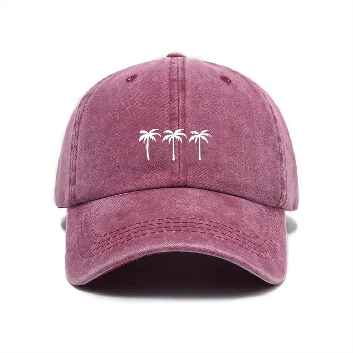 Trois casquettes de baseball imprimées cocotier pour hommes et femmes, voyage en plein air décontrac