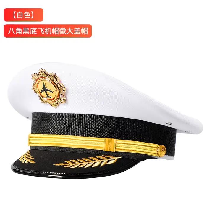 Casquette à visière d'officier vintage, design classique, sangle réglable pour l'aviation, capitaine