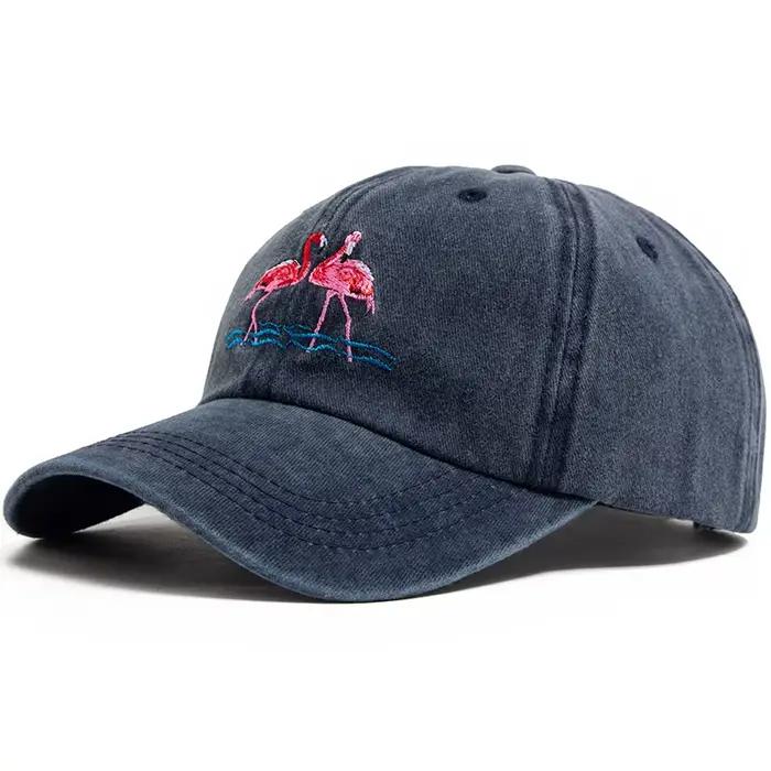 Casquette de baseball brodée à imprimé flamant rose pour hommes et femmes, casquettes décontractées