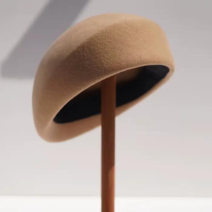 Béret en feutre de laine de style français pour femmes, chapeaux formels, pilulier, Derby, uni, fête