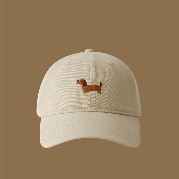 Casquette de Baseball en coton délavé teckel brodé pour femmes et hommes, chapeau de camionneur à la