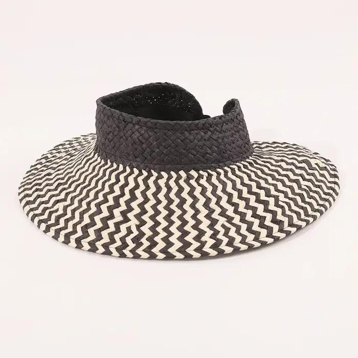 Casquette à visière à grand bord pour femmes, chapeau de paille pliable pour l'extérieur, vacances d