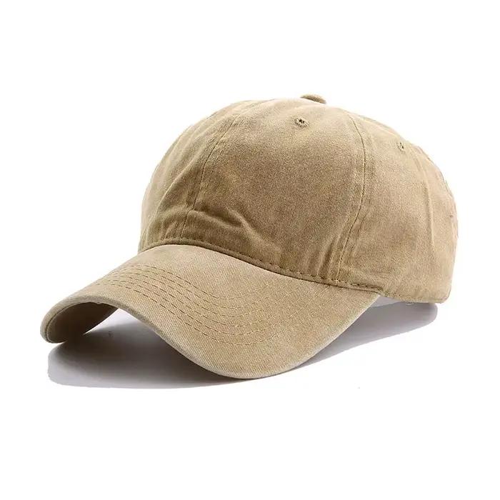 Casquette de baseball unisexe lavée rétro à bord incurvé, pare-soleil à panneau lumineux, couleur un