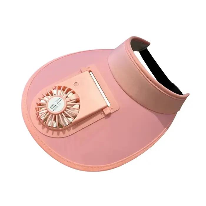 Chapeau de soleil anti-UV tendance à large bord avec ventilateur intégré, rechargeable par USB, resp