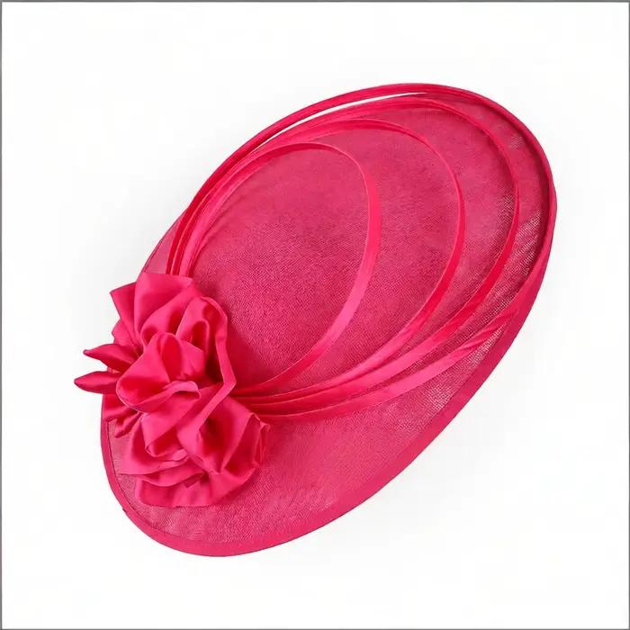Chapeau fascinateur à grande fleur pour femmes, élégant, cagoule de luxe, couvre-chef d'église pour