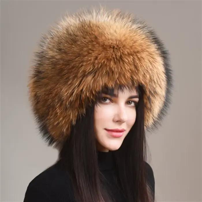 Chapeau en fourrure de renard véritable pour femmes, style ethnique en cuir véritable, chapeau mongo